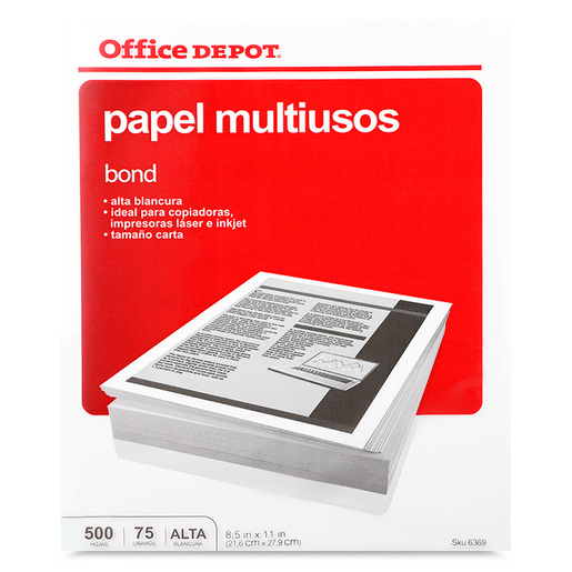 Caja de Papel Office Depot 6369 / Carta / 5000 hojas / Blanco